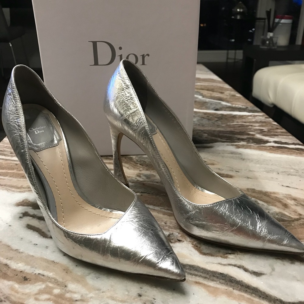 Dior Songe argent silver pump 100mm size 37.5 - Picture 5 of 8